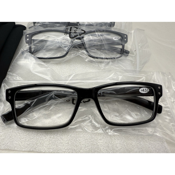 NORPERWIS +4.50 Reading Glasses 4 Pieces Readers Spring Hinge Glasses *READ.. - Picture 5 of 9